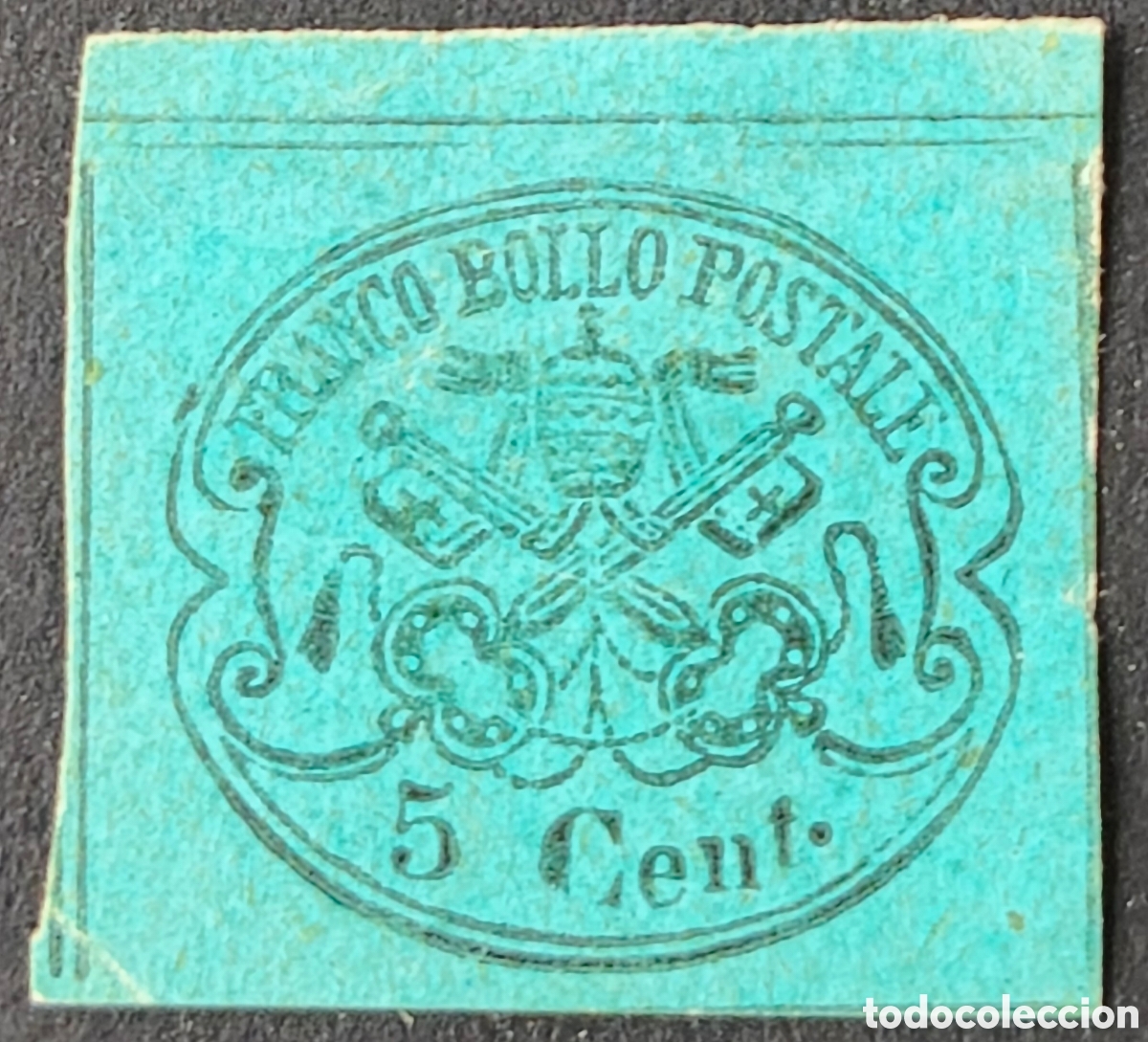 Sellos: Estados pontificios. 1867. 5 centesimi - Foto 1
