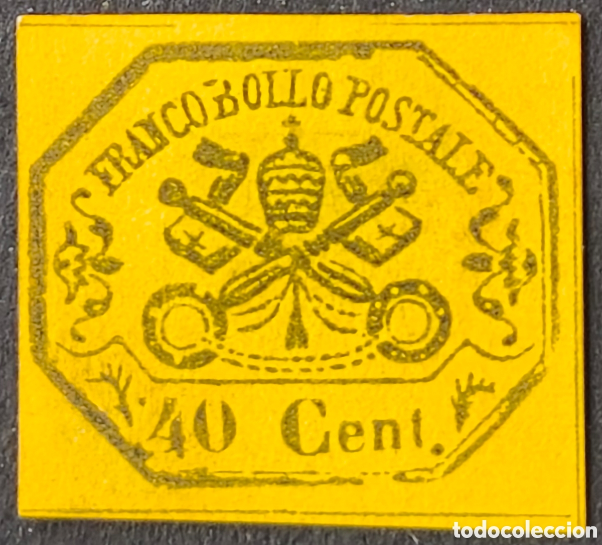 Sellos: Estados pontificios. 1867. 40 centesimi - Foto 1