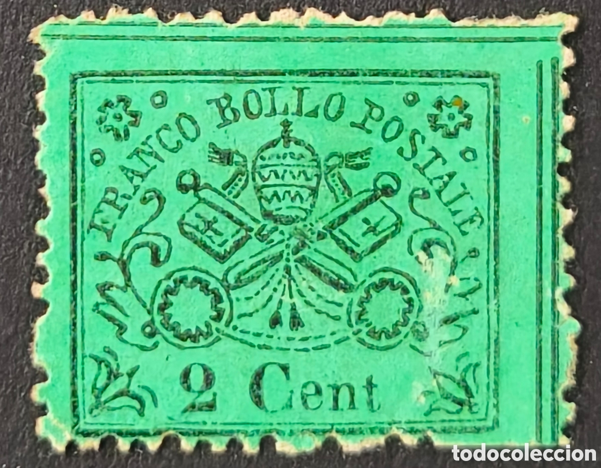 Sellos: Estados pontificios. 1868. 2 centesimi - Foto 1