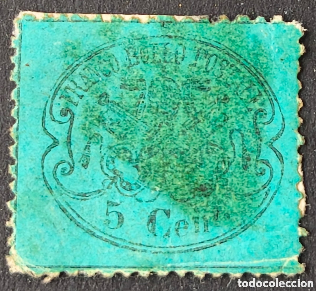 Sellos: Estados pontificios. 1868. 5 centesimi - Foto 1