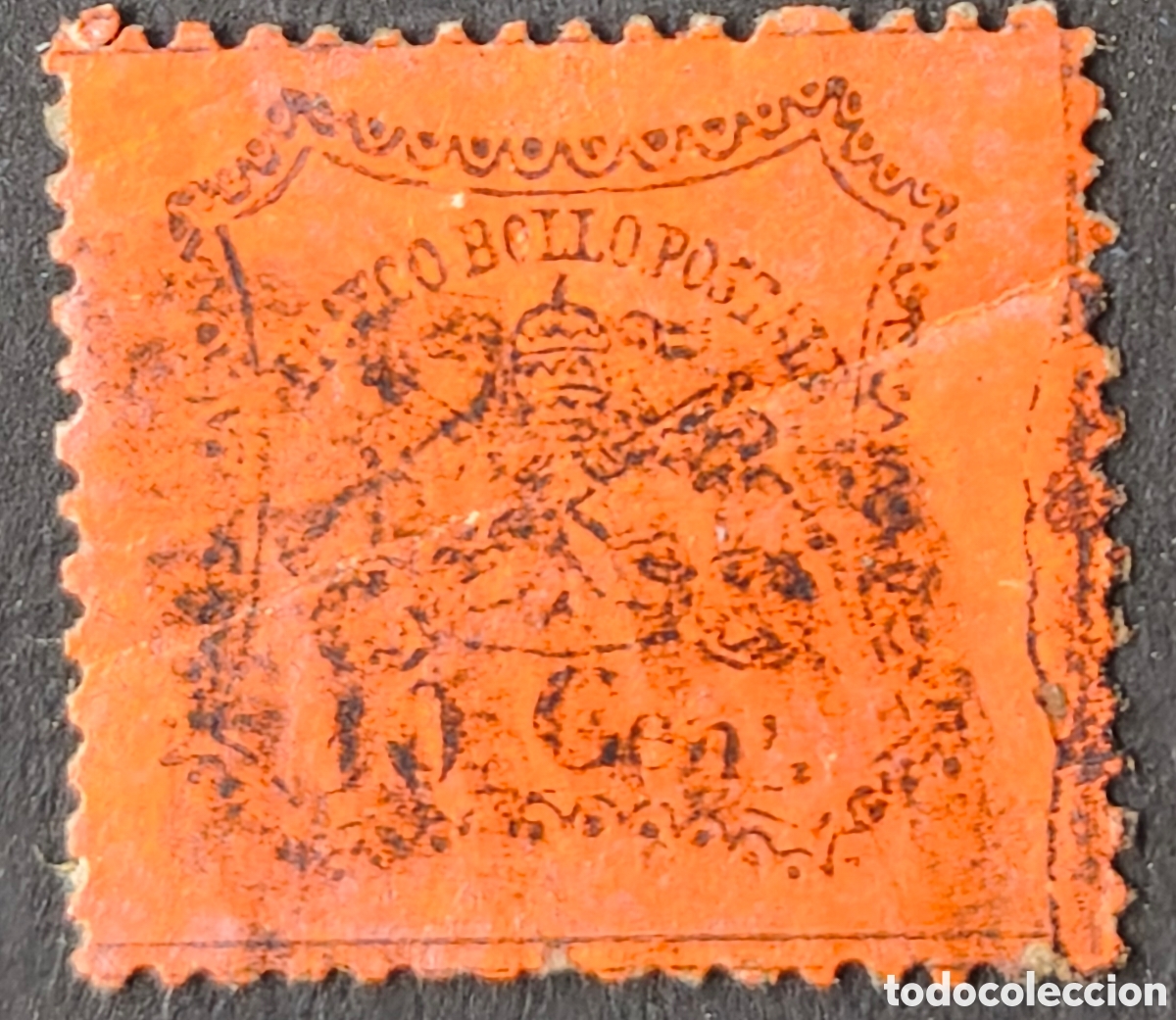 Sellos: Estados pontificios. 1868. 10 centesimi - Foto 1