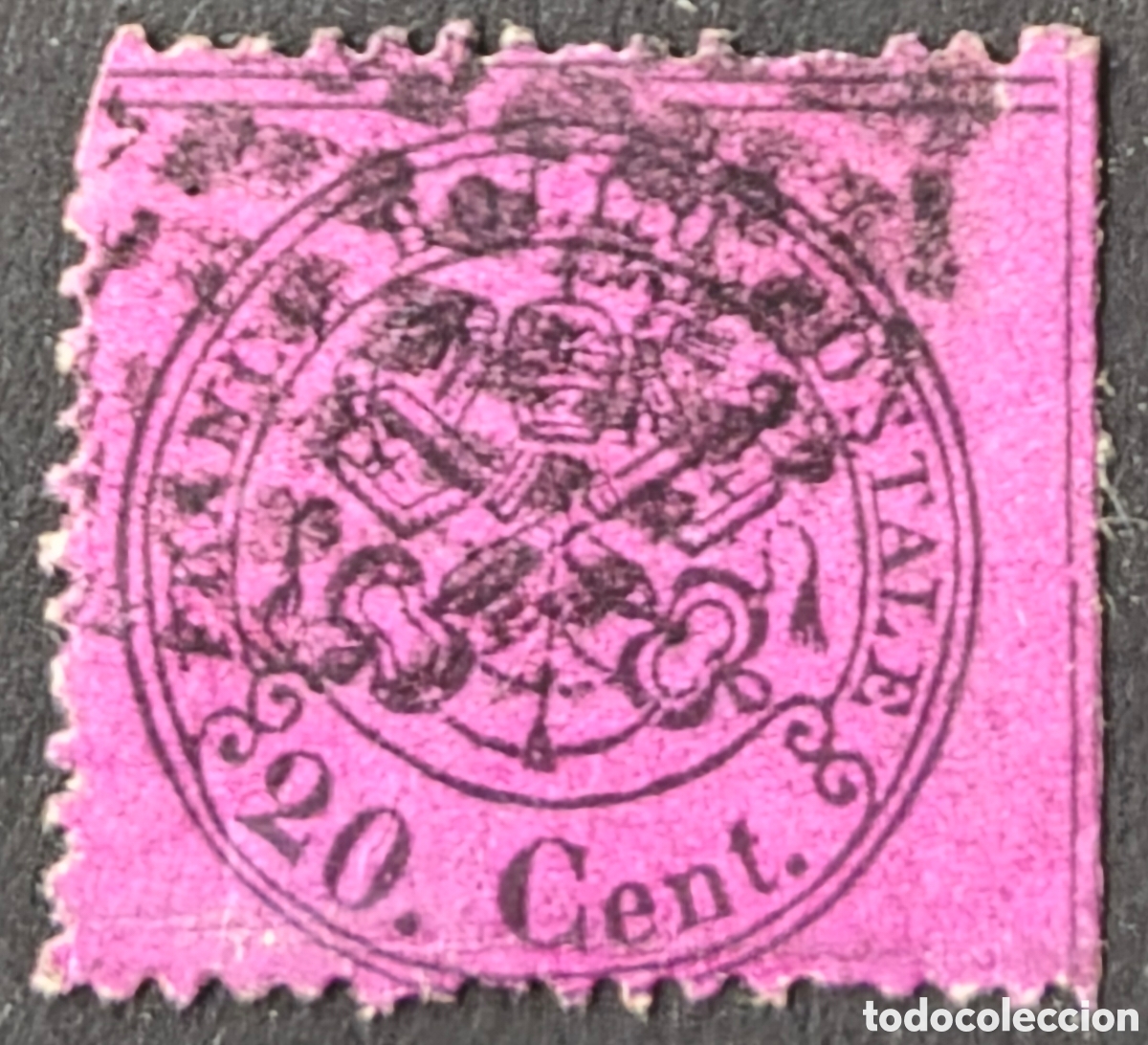 Sellos: Estados pontificios. 1868. 20 centesimi - Foto 1