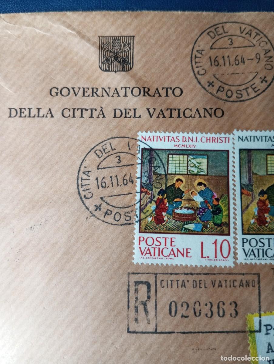 Sellos: CIUDAD DEL VATICANO, CERTIFICADO A MILAN 1964 - Foto 2