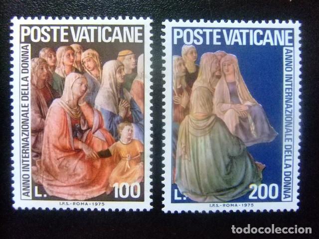 Sellos: L 149 VATICANO 1976 / A&Ntilde;O INTERNACIONAL de la MUJER / YVERT 609 / 610 MNH
