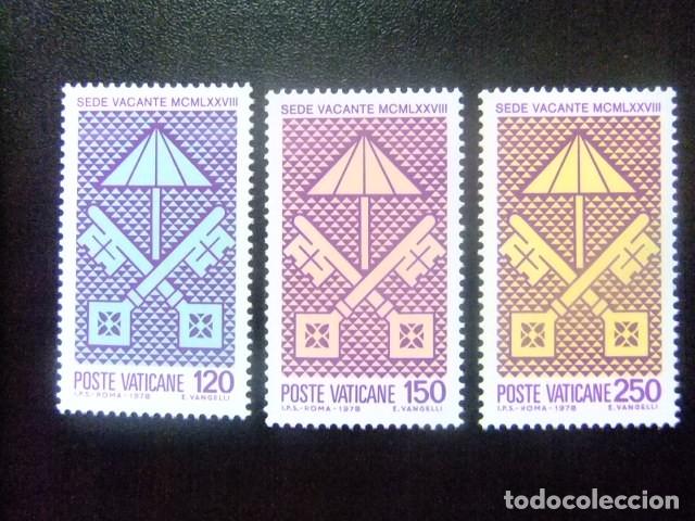 Sellos: L 149 VATICANO 1978 / SIEGE VACANT ASIENTO VACANTE / YVERT 656 / 658 MNH