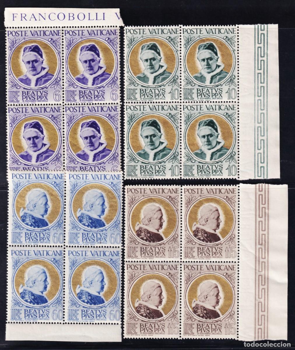 Sellos: Vaticano, 1951 Y&T. 163 / 166 /**/, [Bloque de cuatro / SIN FIJASELLOS.]