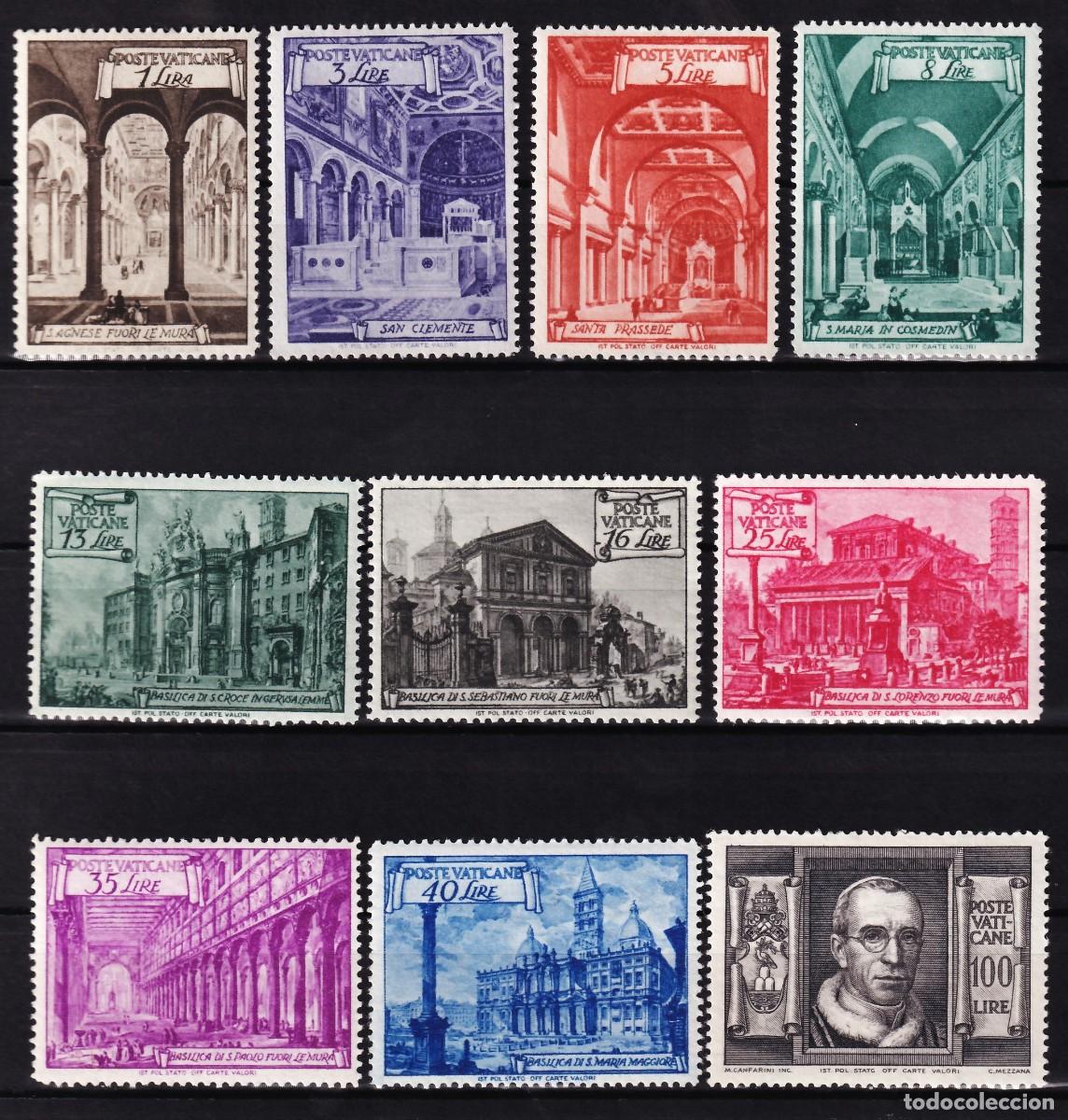 Sellos: Vaticano, 1949 Y&T. 140 / 149 /**/, [SIN FIJASELLOS.]