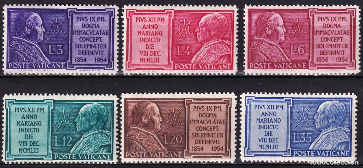 Sellos: Vaticano, 1954 Y&T. 194 / 199 /*/
