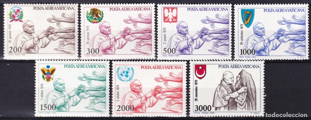 Sellos: Vaticano, A&eacute;reos 1980 Y&T. 66 / 72 /**/, [SIN FIJASELLOS.]