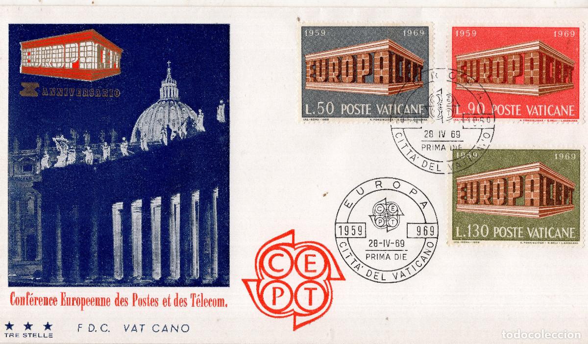Sellos: VATICANO 1969 CARTA FDC MICHEL VA 547-549