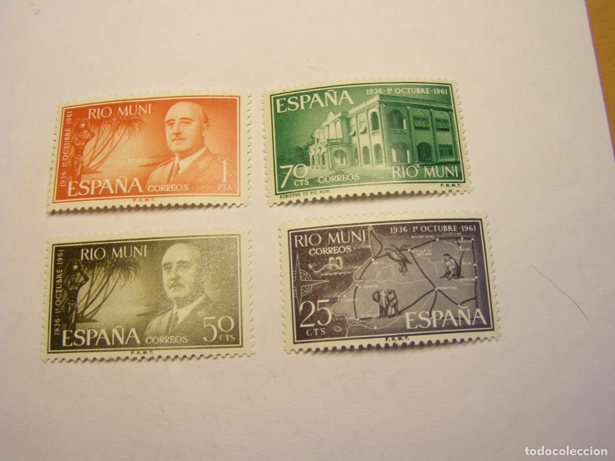 Sellos: Sellos de Espa&ntilde;a, colonia de Rio Muni, 1&ordm; de octubre, a&ntilde;o 1961.