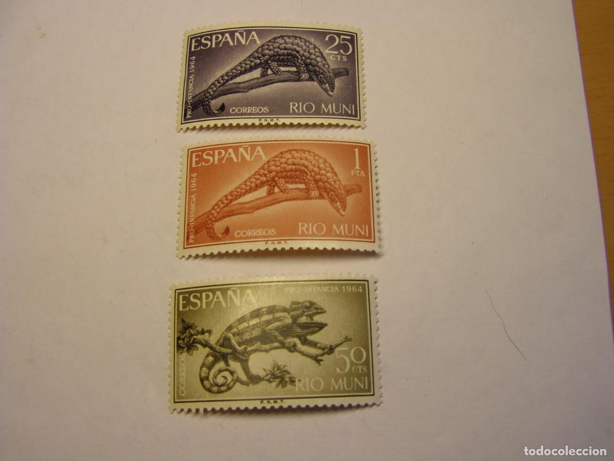 Sellos: Sellos de Espa&ntilde;a, colonia de Rio Muni, pro infancia, a&ntilde;o 1964.