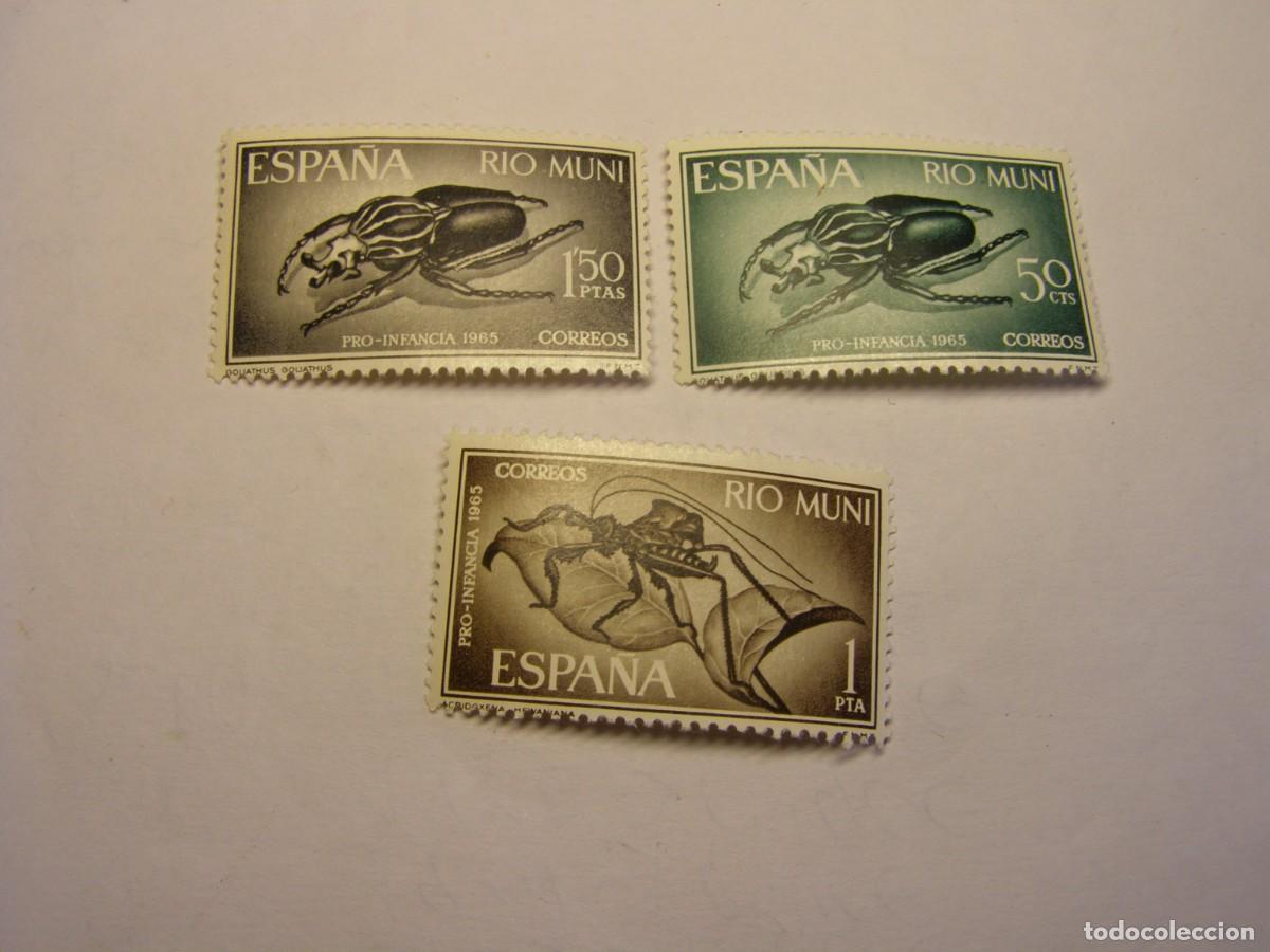 Sellos: Sellos de Espa&ntilde;a, colonia de Rio Muni, pro infancia, a&ntilde;o 1965.