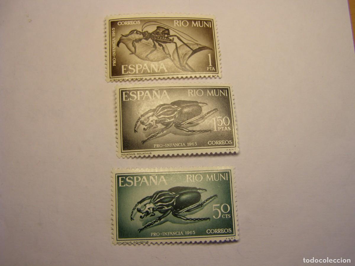Sellos: Sellos de Espa&ntilde;a, colonia de Rio Muni, pro infancia, a&ntilde;o 1965.