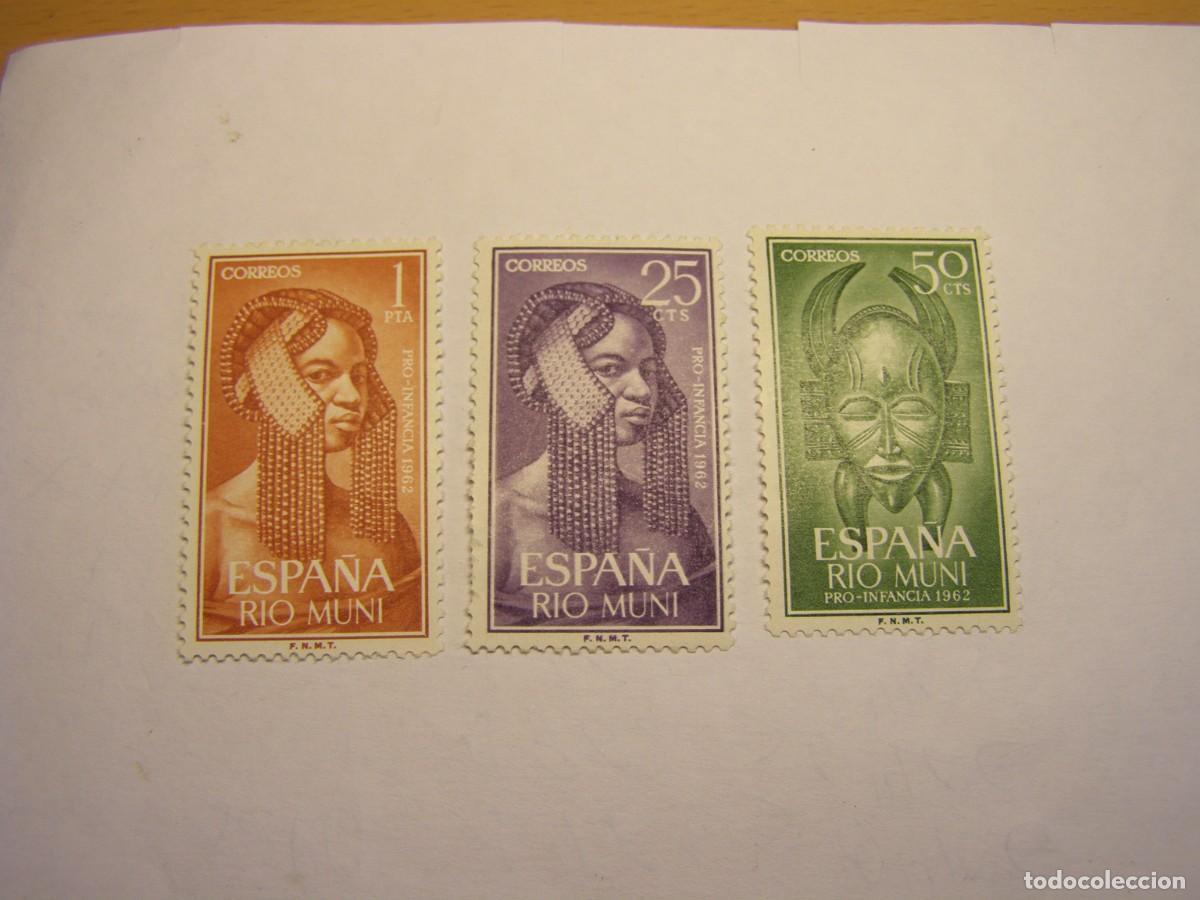 Sellos: Sellos de Espa&ntilde;a, colonia de Rio Muni, pro infancia, a&ntilde;o 1962.