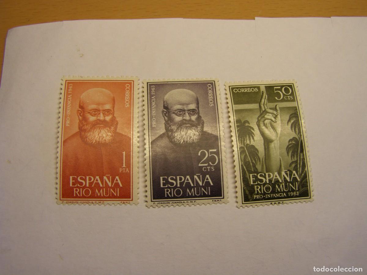 Sellos: Sellos de Espa&ntilde;a, colonia de Rio Muni, pro infancia, a&ntilde;o 1963.