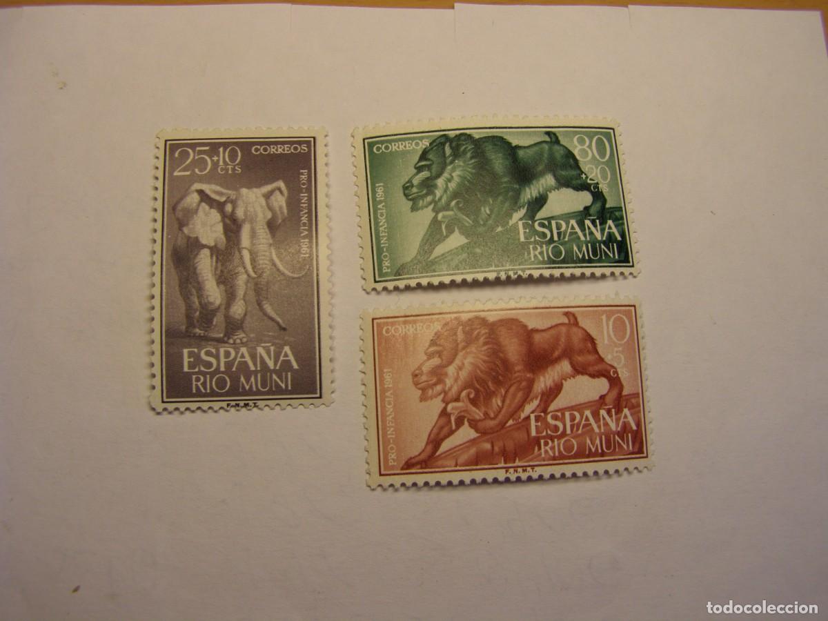 Sellos: Sellos de Espa&ntilde;a, colonia de Rio Muni, pro infancia, a&ntilde;o 1961.