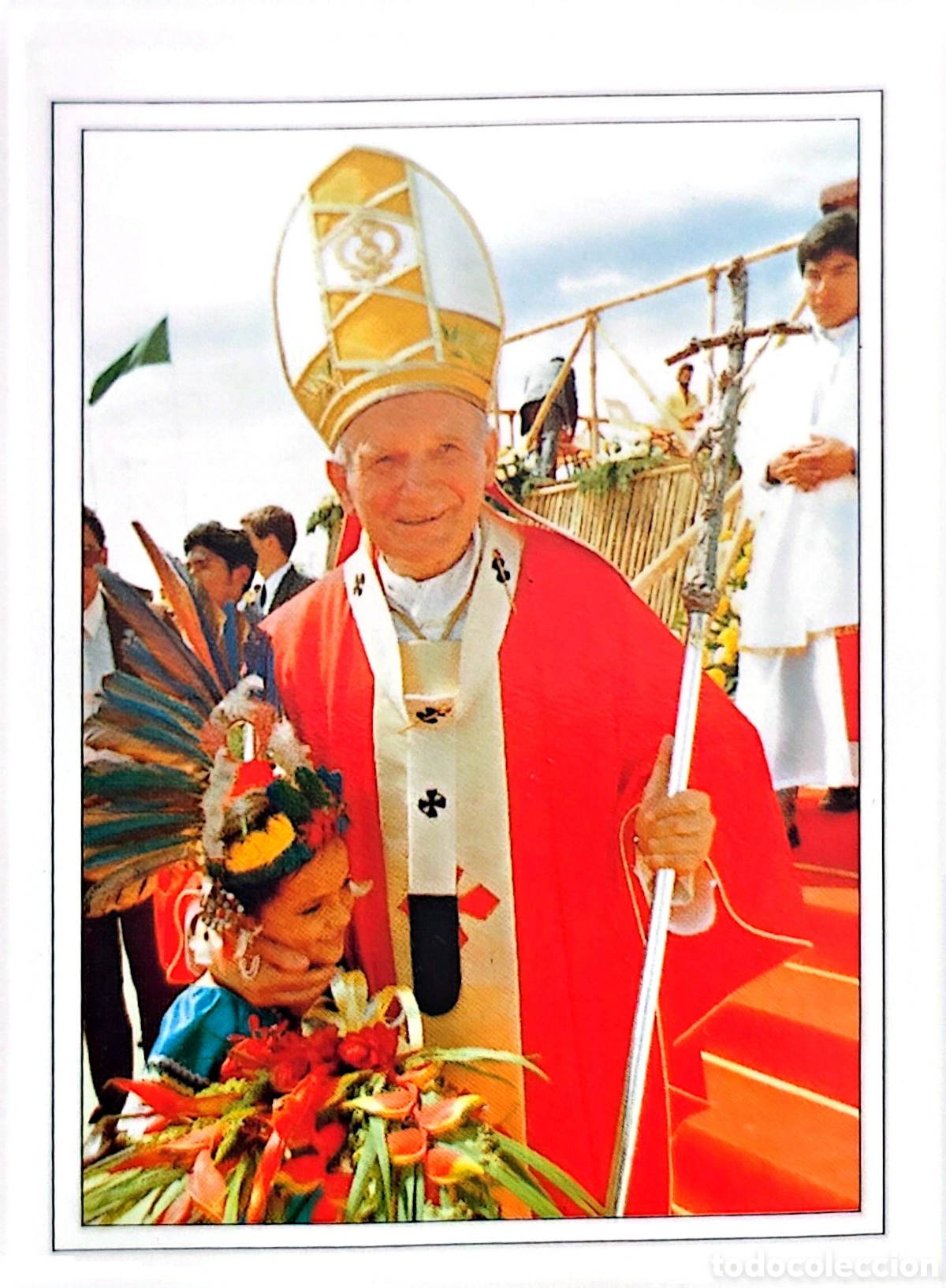 Sellos: CA)Vatican City Circa1970 Cultural Encounter &ndash; Pope and Indigenous Tradition