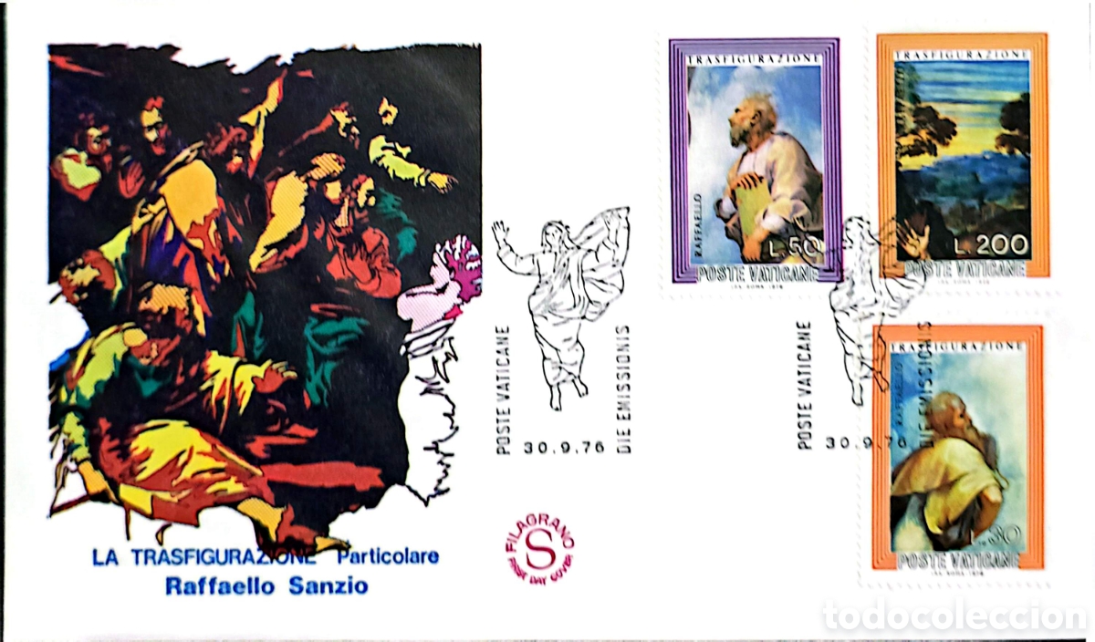 Sellos: CA)Vatican City 1976 Raphael&rsquo;s Transfiguration &ndash; Artistic Commemoration