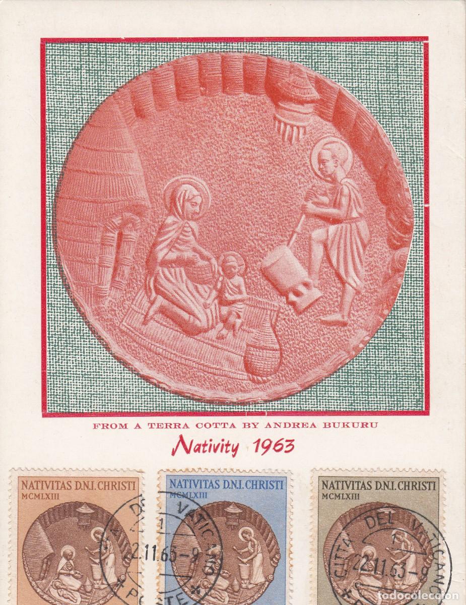 Sellos: SPD - PRIMER DIA - M&Aacute;XIMA VATICANO - NAVIDAD - 1963