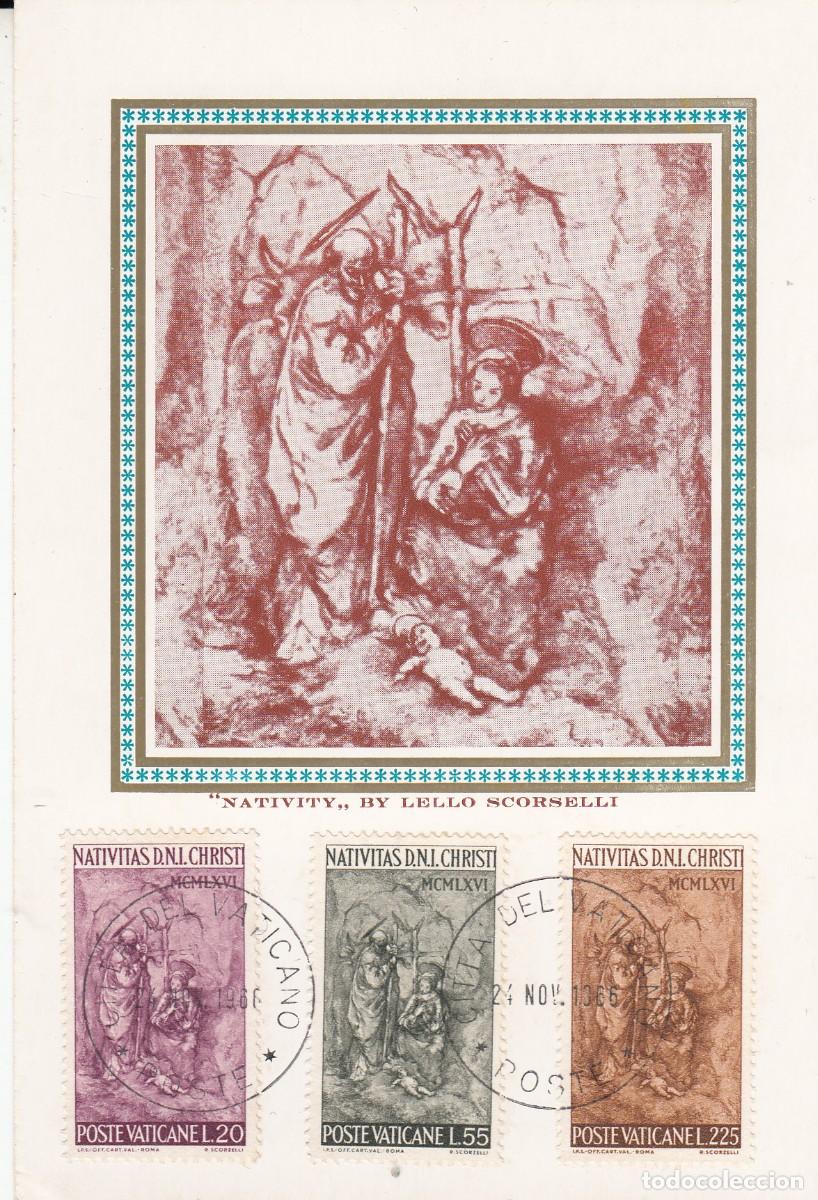 Sellos: SPD - PRIMER DIA - M&Aacute;XIMA VATICANO - NAVIDAD - 1966