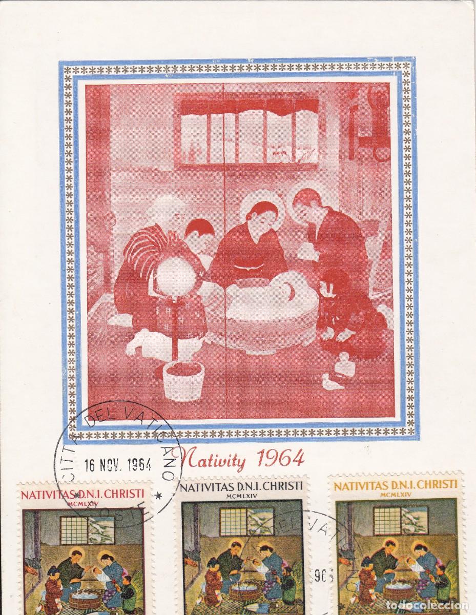 Sellos: SPD - PRIMER DIA - M&Aacute;XIMA VATICANO - NAVIDAD - 1964