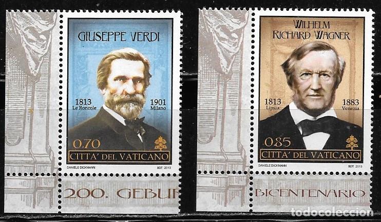 Sellos: VATICANO 2013, Ivert 1633/34 - Bicentenario del Nacimiento de Giuseppe Verdi y Richard Wagner. MNH.
