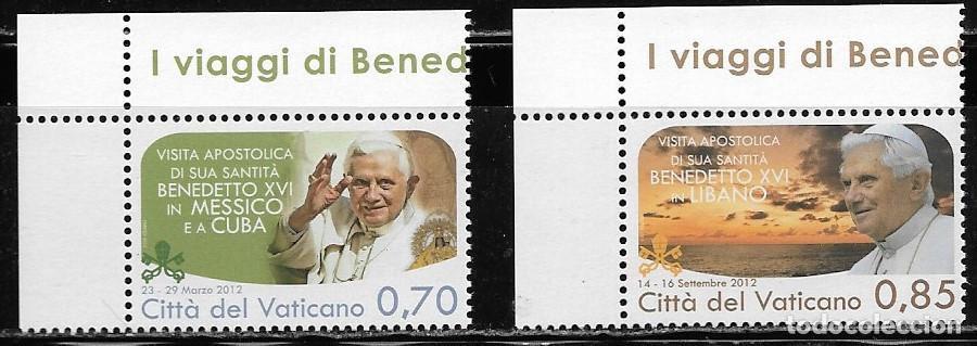 Sellos: VATICANO 2013, Ivert 1643/44 - Los Viajes de S.S. Benedicto XVI en el Mundo - A&ntilde;o 2012. MNH.