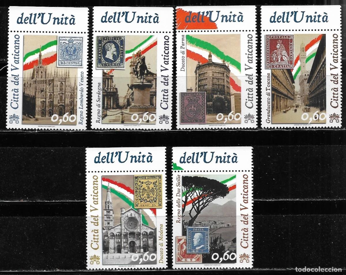 Sellos: VATICANO 2011, Ivert 1543/48 - 150&ordm; ANIVERSARIO DE LA UNFICIACI&Oacute;N DE ITALIA. MNH.