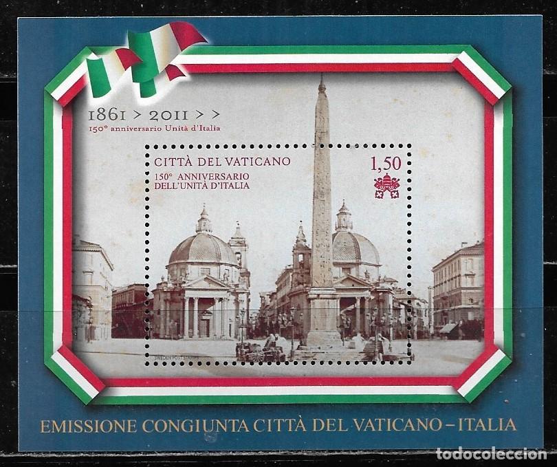 Sellos: VATICANO 2011, HB.Ivert 37 - 150&ordm; ANIVERSARIO DE LA UNFICIACI&Oacute;N DE ITALIA. MNH.