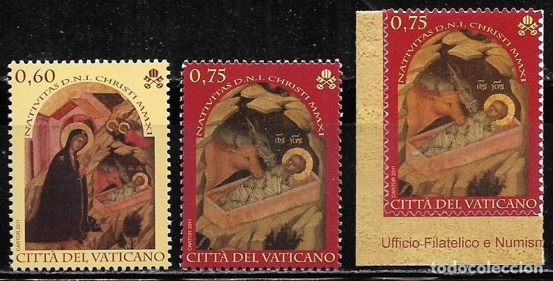 Sellos: VATICANO 2011, Ivert 1581/82 + 1582 ADHESIVO - NAVIDAD. MNH.