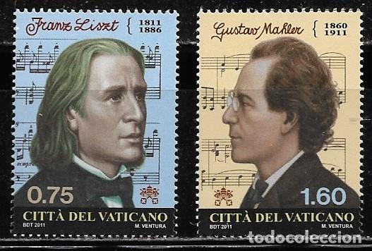 Sellos: VATICANO 2011, Ivert 1579/80 - COMPOSITORES LISZT Y MAHIER. MNH.