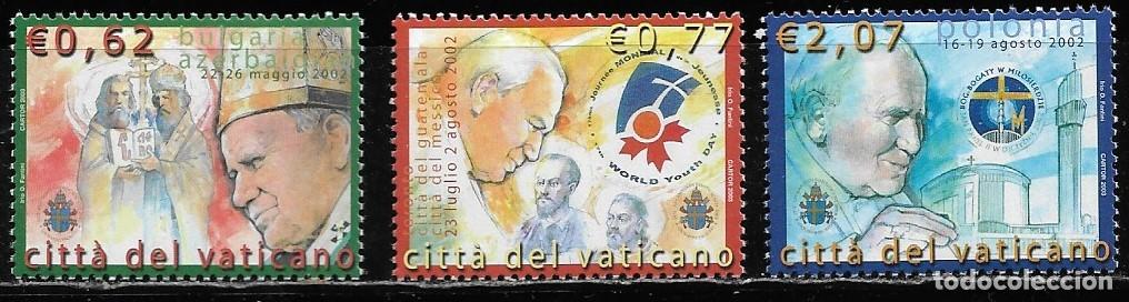 Sellos: VATICANO 2003, Ivert 1325/27 - Los Viajes de S.S. Juan Pablo II En el Mundo. MNH.