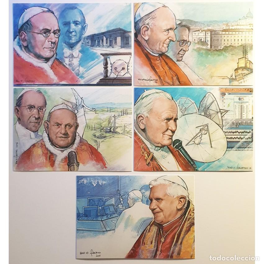 Sellos: VATICANO 75&ordm; RADIO VATICANA 2006 &bull; ESTUCHE + 5 POSTALES OFICIALES &bull; Posta Prioritaria Estuche MNH