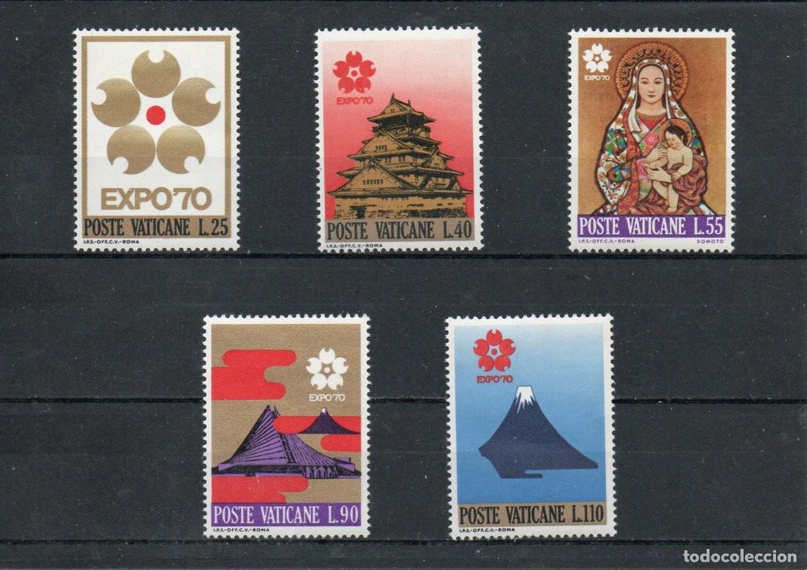 Sellos: VATICANO. EXPOSICION UNIVERSAL DE OSAKA .