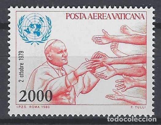 Sellos: CIUDAD DEL VATICANO 1980 - VIAJES DEL PAPA, A&Eacute;REO, NACIONES UNIDAS - MNH**