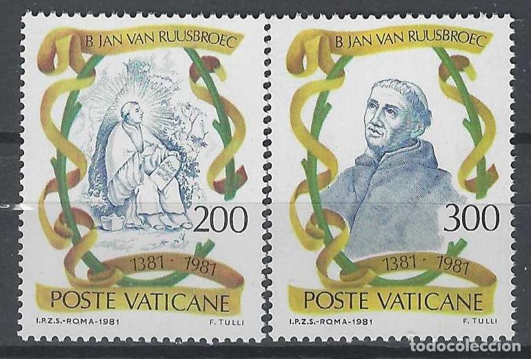 Sellos: CIUDAD DEL VATICANO 1981 - 6&ordm; CENT. DE LA MUERTE DEL MONJE JAN VAN RUUSBROEC, S.COMPLETA - MNH**