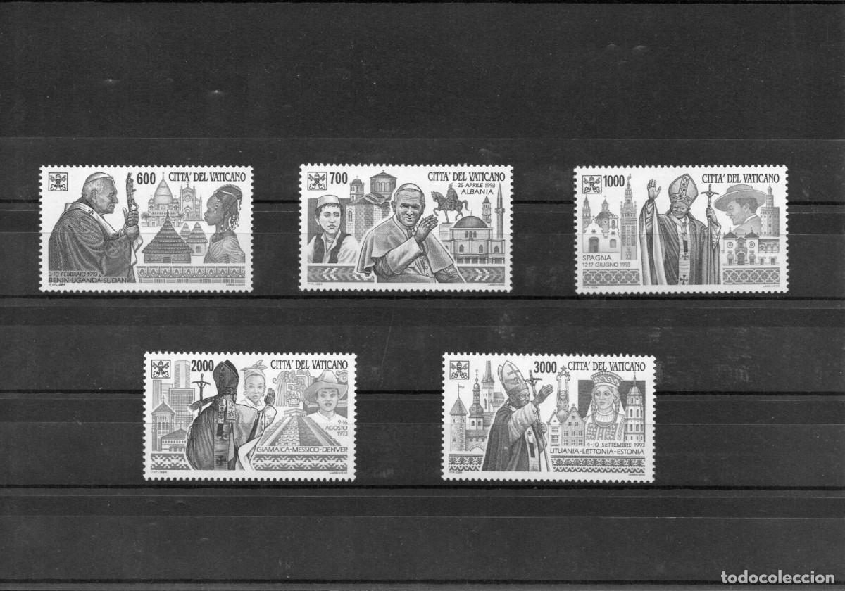 Sellos: VATICANO. SERIE BASICA. VIAJES DE S.S. JUAN PABLO II POR EL MUNDO (VII).