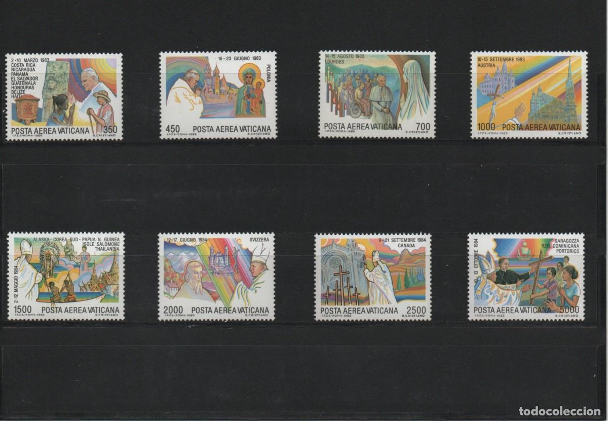 Sellos: VATICANO. SERIE BASICA. CORREO AEREO. VIAJES DE S.S. JUAN PABLO II POR EL MUNDO. (II)