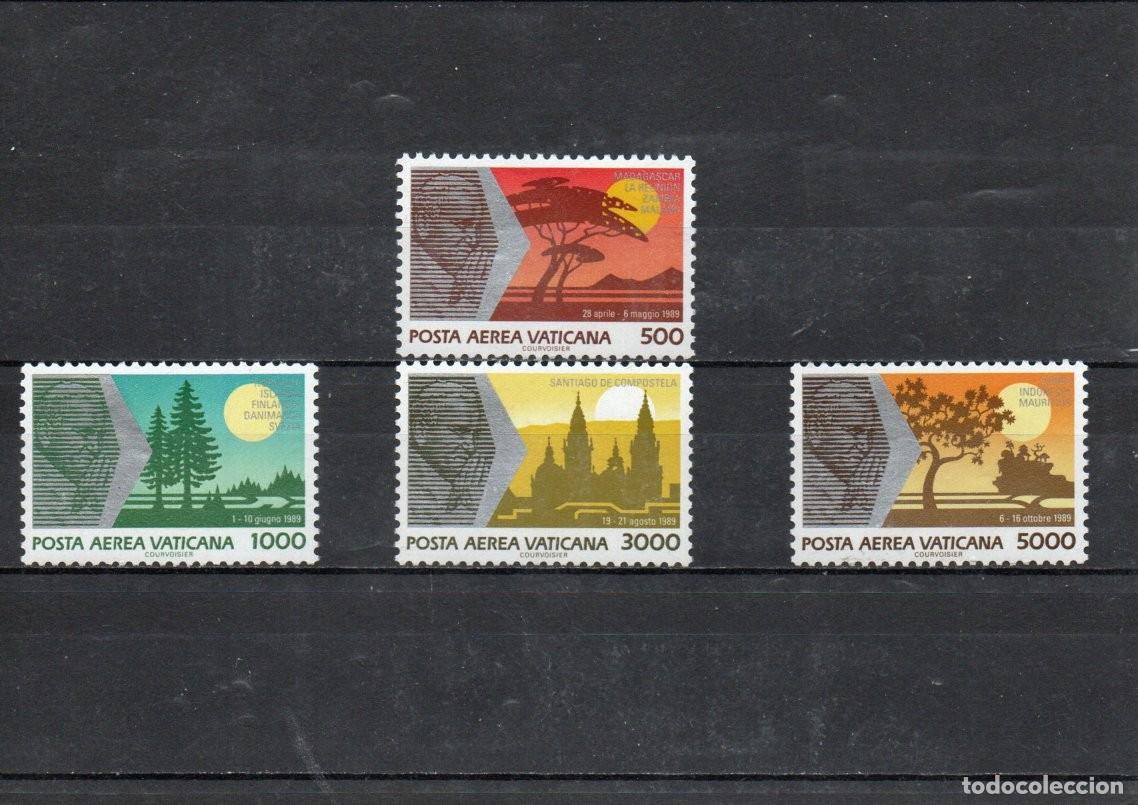 Sellos: VATICANO. SERIE BASICA. CORREO AEREO. VIAJES DE S.S. JUAN PABLO II POR EL MUNDO. (IV)