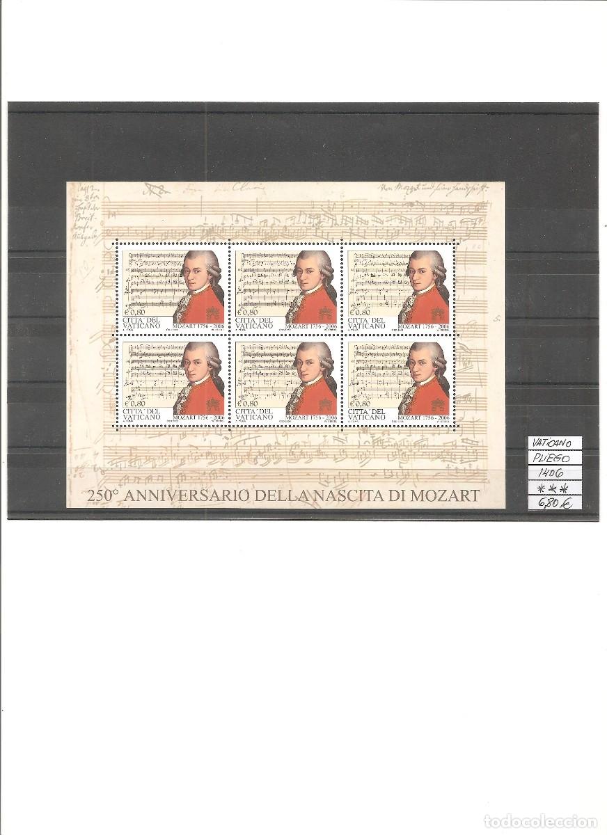Sellos: VATICANO. PLIEGO DEL 250 ANIVERSARIO DEL NACIMIENTO DE MOZART