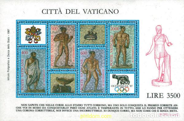 Sellos: 54163 MNH VATICANO 1987 OLYMPHILEX 87. EXPOSICION INTERNACIONAL DE FILATELICA OLIMPICA