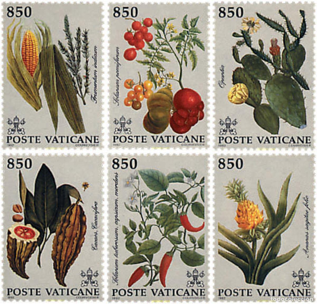 Sellos: 92685 MNH VATICANO 1992 FLORES Y FRUTOS DE NUEVO MUNDO