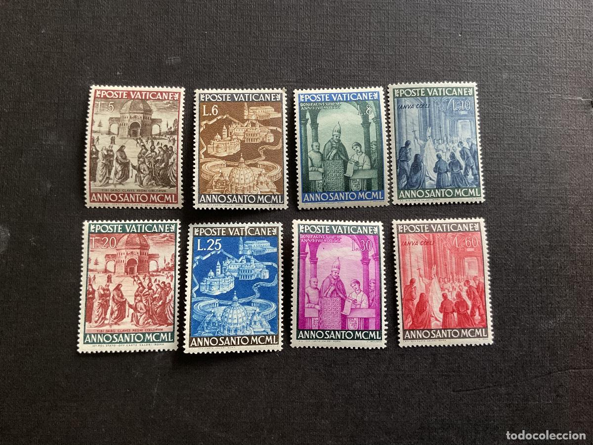 Sellos: VATICANO N&ordm; YVERT 150/7** A&Ntilde;O 1950. A&Ntilde;O SANTO. SERIE CON CHARNELA