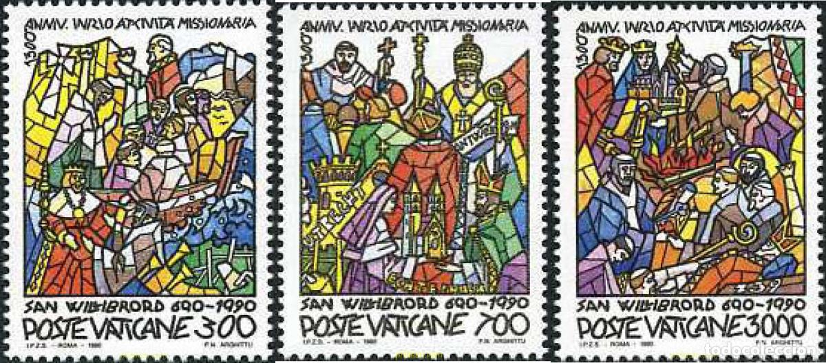 Sellos: 109113 MNH VATICANO 1990 1300 ANIVERSARIO DEL MISIONADO DE SAN WILLIBRORD