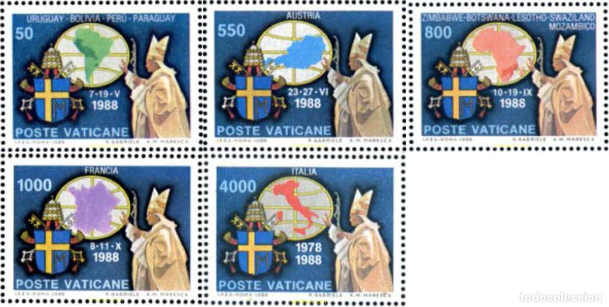Sellos: 109086 MNH VATICANO 1989 VIAJES DEL PAPA JUAN PABLO II