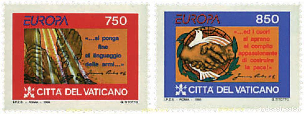 Sellos: 62983 MNH VATICANO 1995 EUROPA CEPT. PAZ Y LIBERTAD
