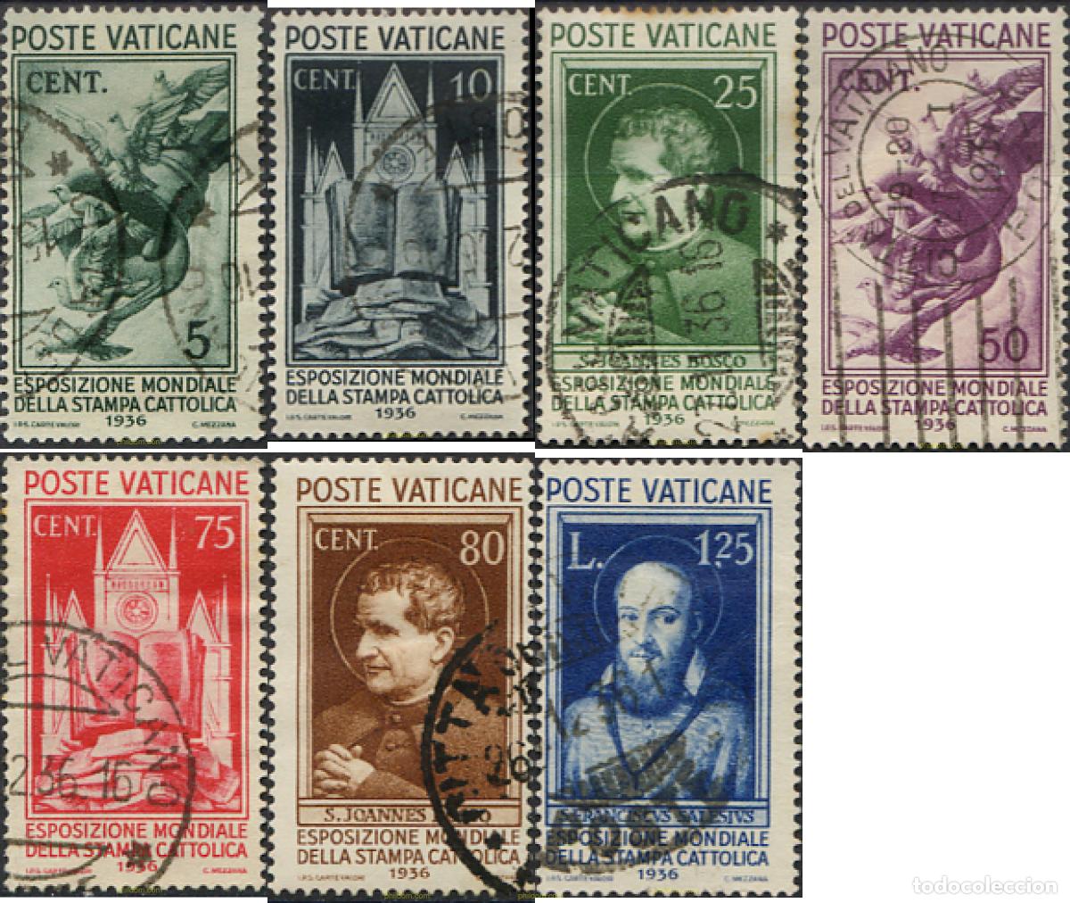 Sellos: 259109 USED VATICANO 1936 EXPOSICION MUNDIAL DE LA PRENSA CATOLICA