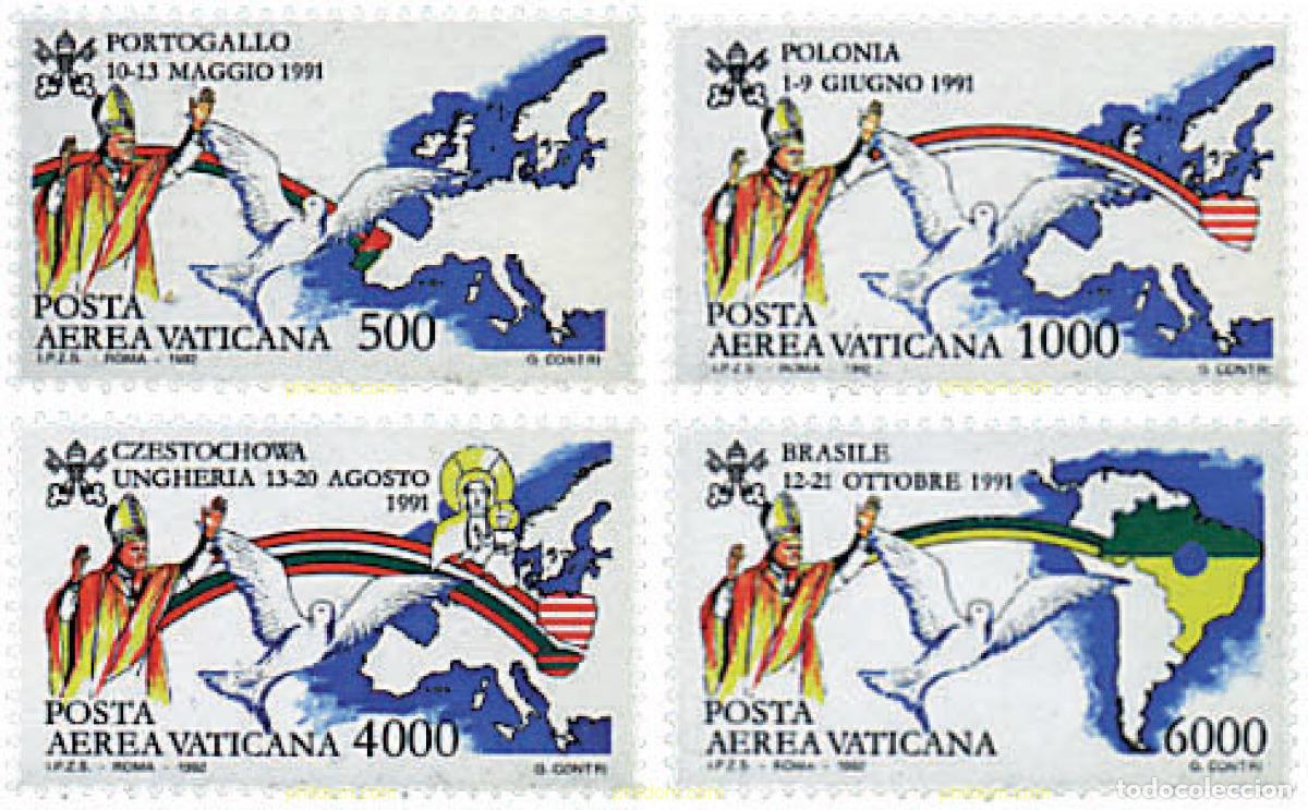 Sellos: 32808 MNH VATICANO 1992 VIAJES DEL PAPA JUAN PABLO II