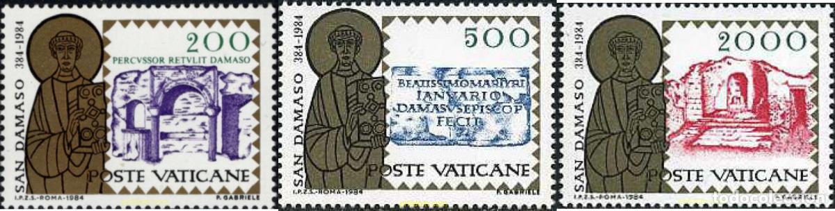 Sellos: 116932 MNH VATICANO 1984 16 CENTENARIO DE LA MUERTE DEL PAPA DAMASO I